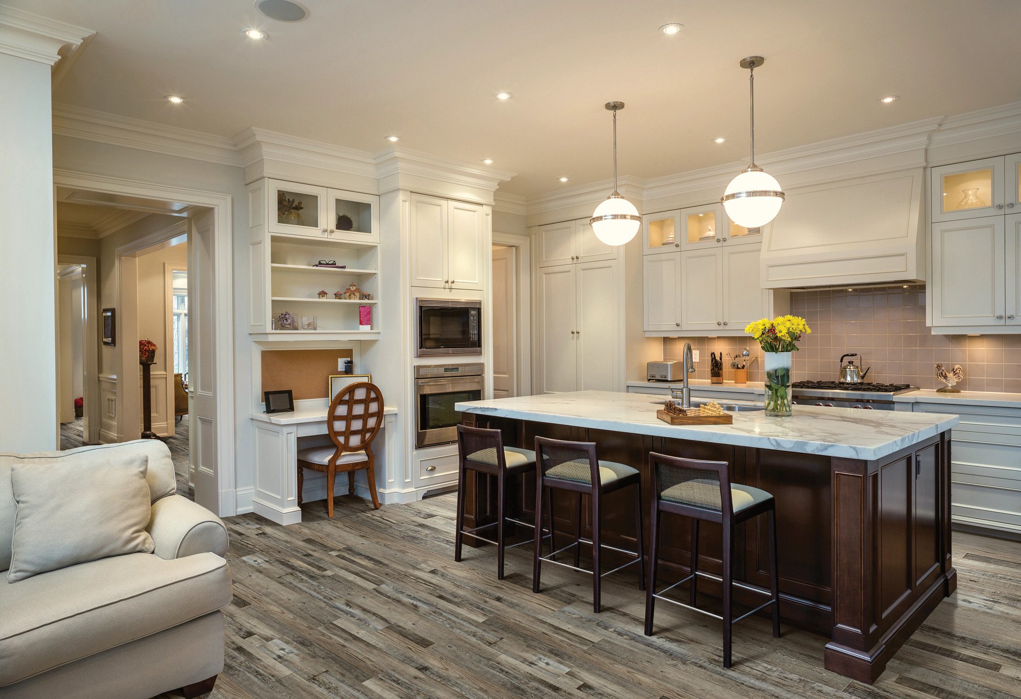 Aden Oak flooring, shown in a room