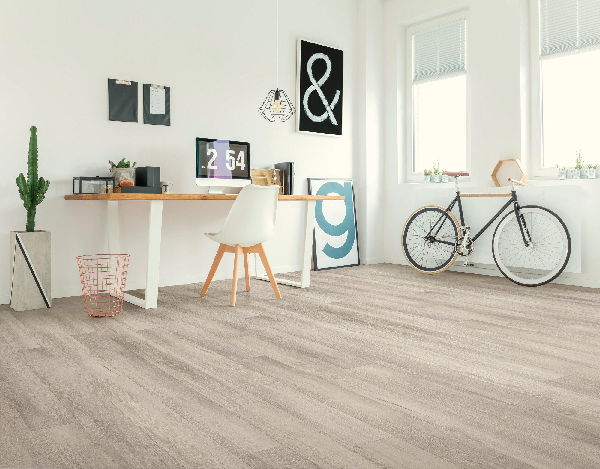 Deep Lake Oak flooring, shown in a room