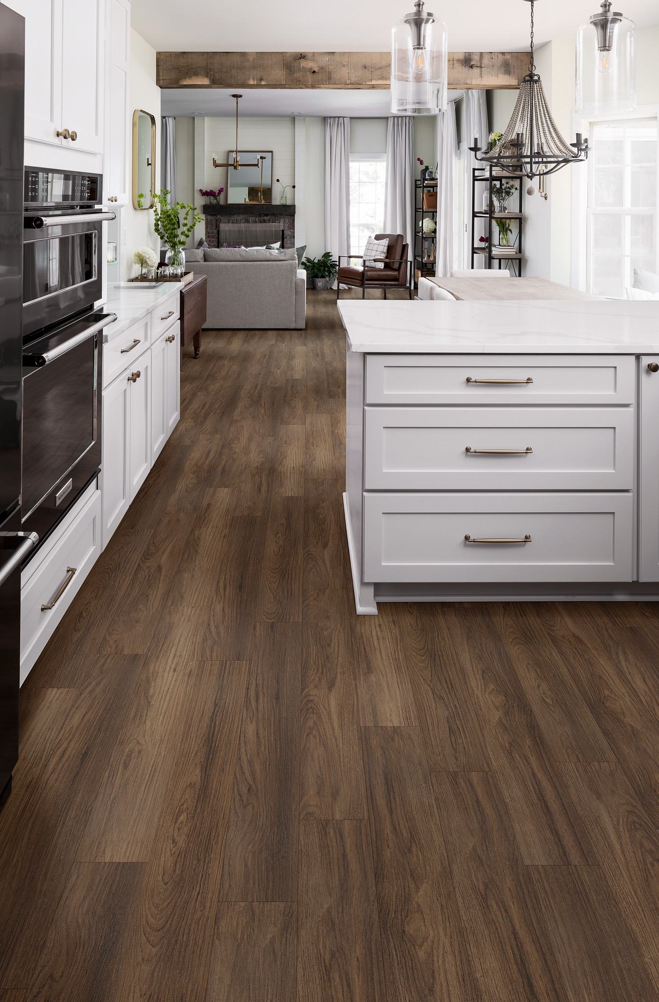 Burnt Umber flooring, shown in a room