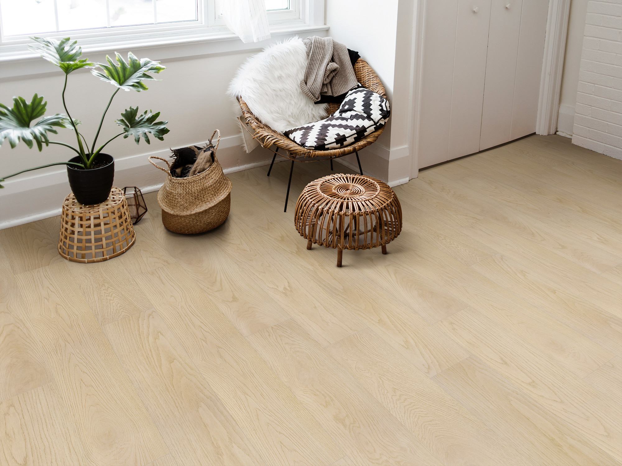 Lawson Khaki flooring, shown in a room