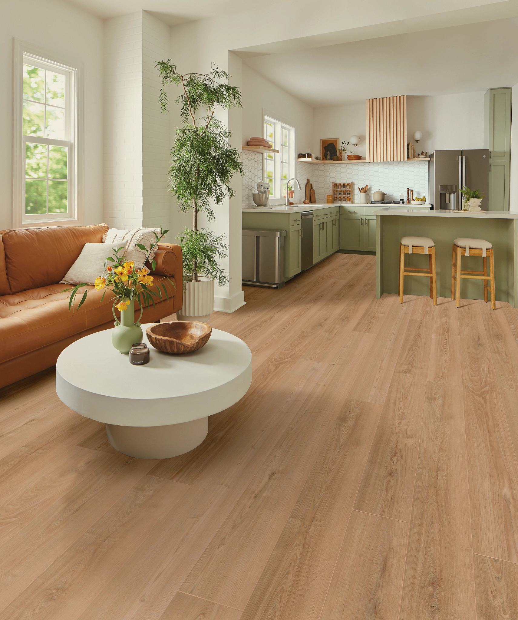Antique Chestnut flooring, shown in a room