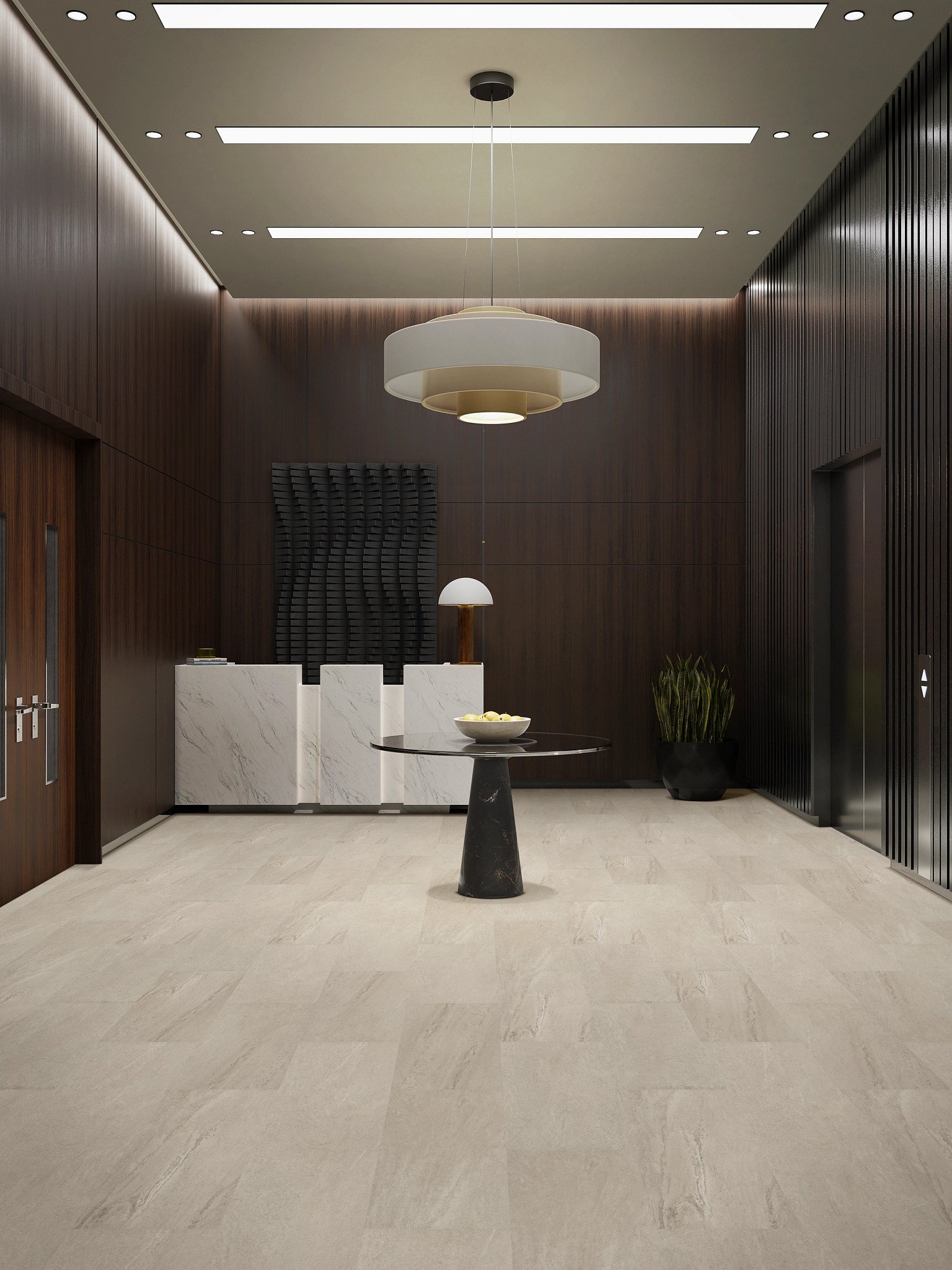 Beige Slate flooring, shown in a room