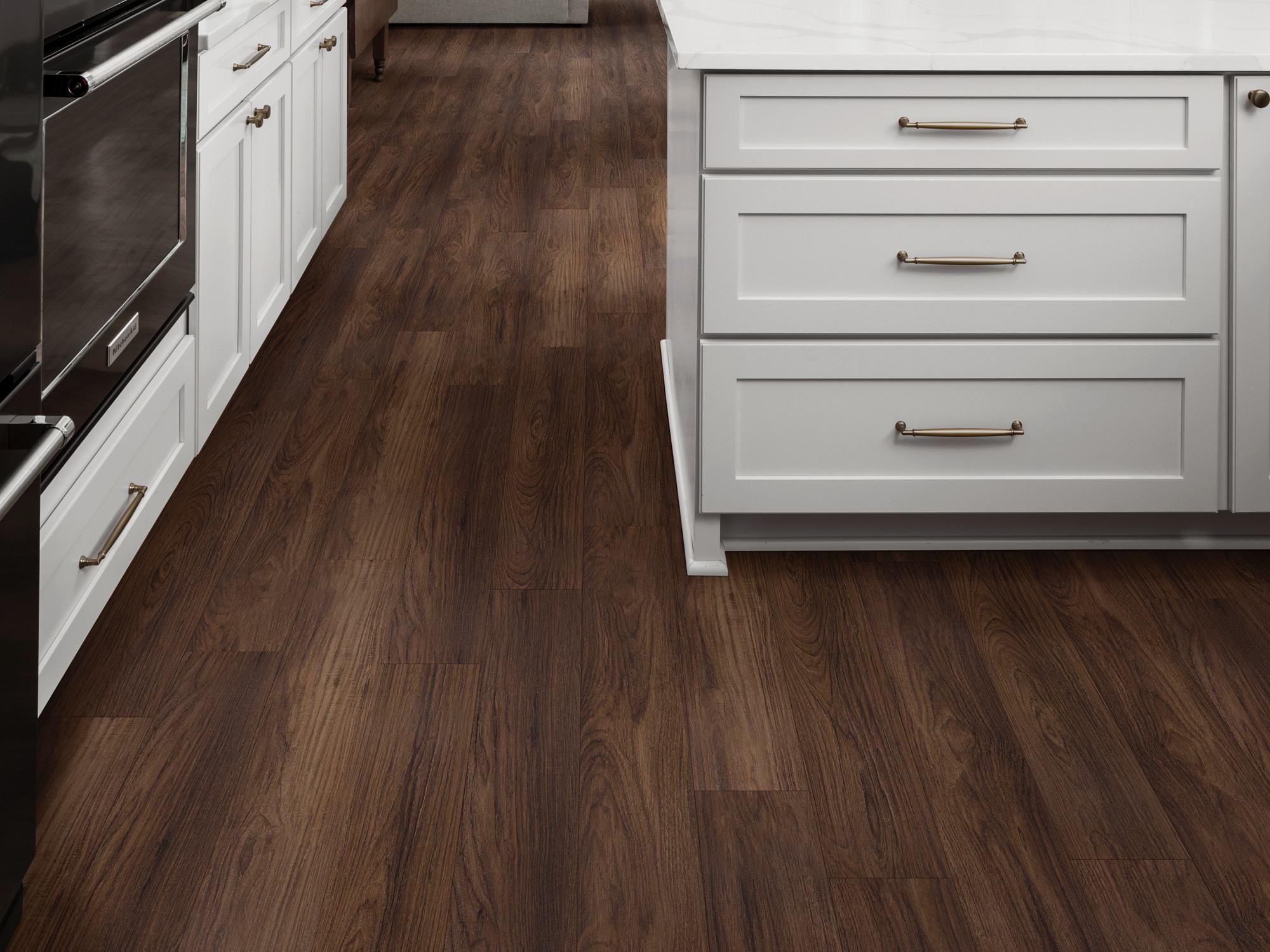 Burnt Umber flooring, shown in a room