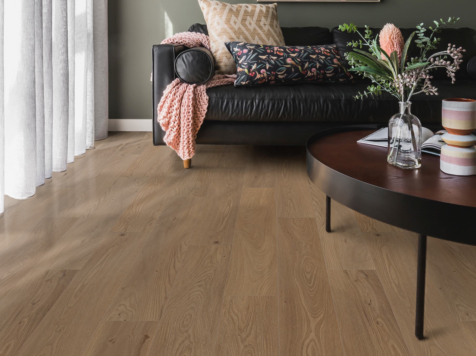 San Marino Elm flooring, shown in a room