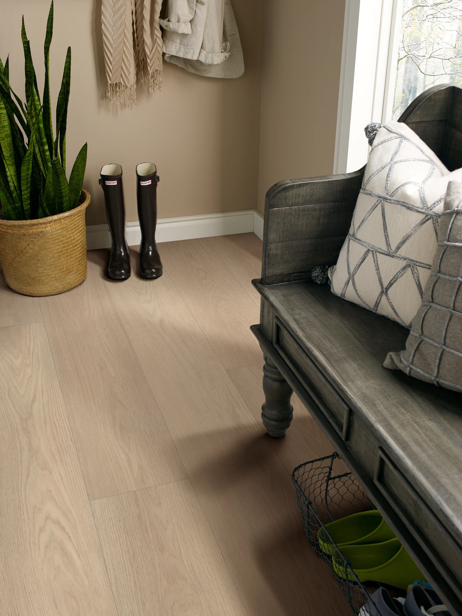 Escape flooring, shown in a room