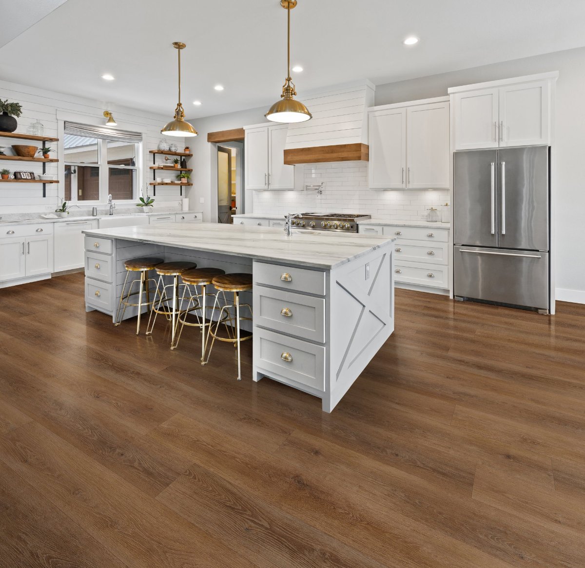 Sepia flooring, shown in a room
