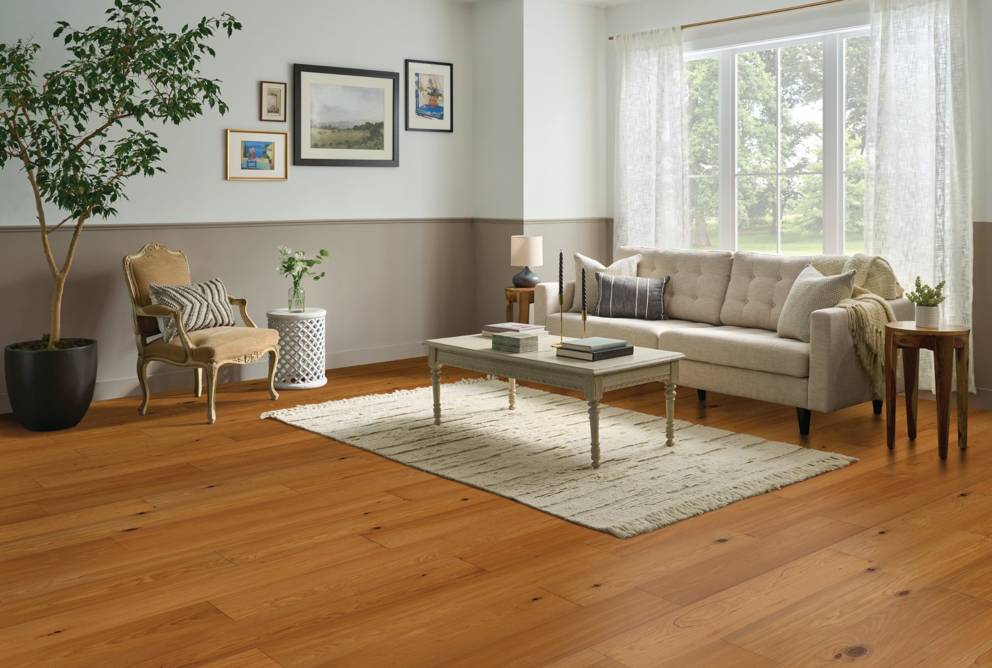 Long Leaf flooring, shown in a room