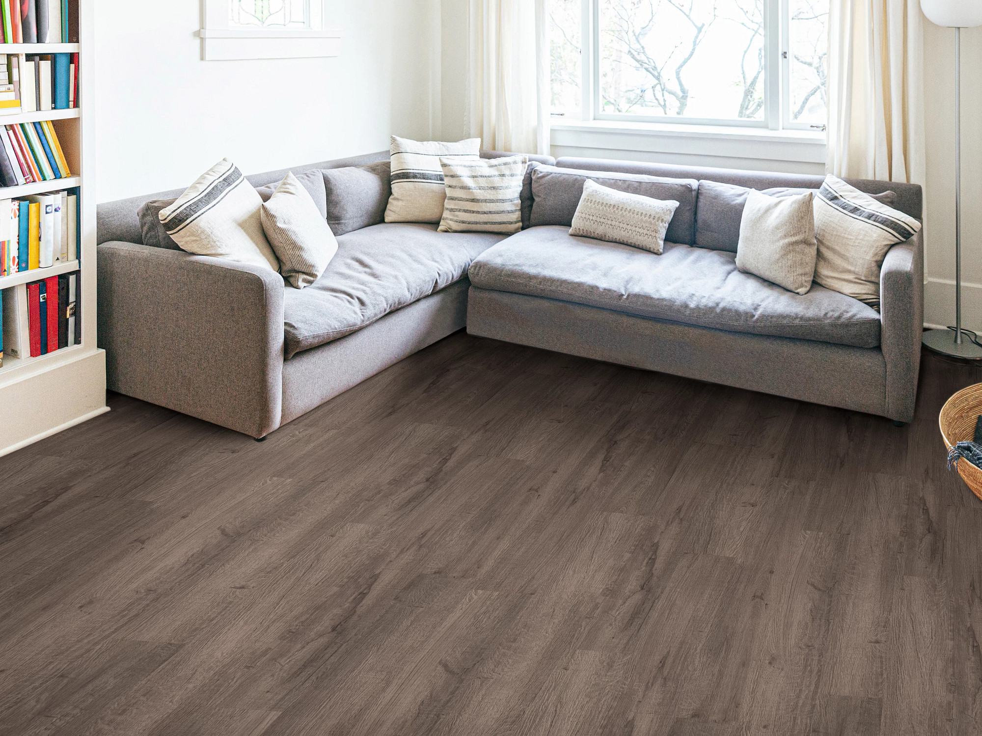 Dusk flooring, shown in a room
