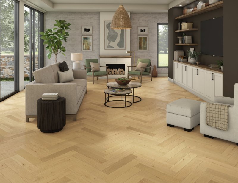 Eleven Point Herringbone flooring in a room