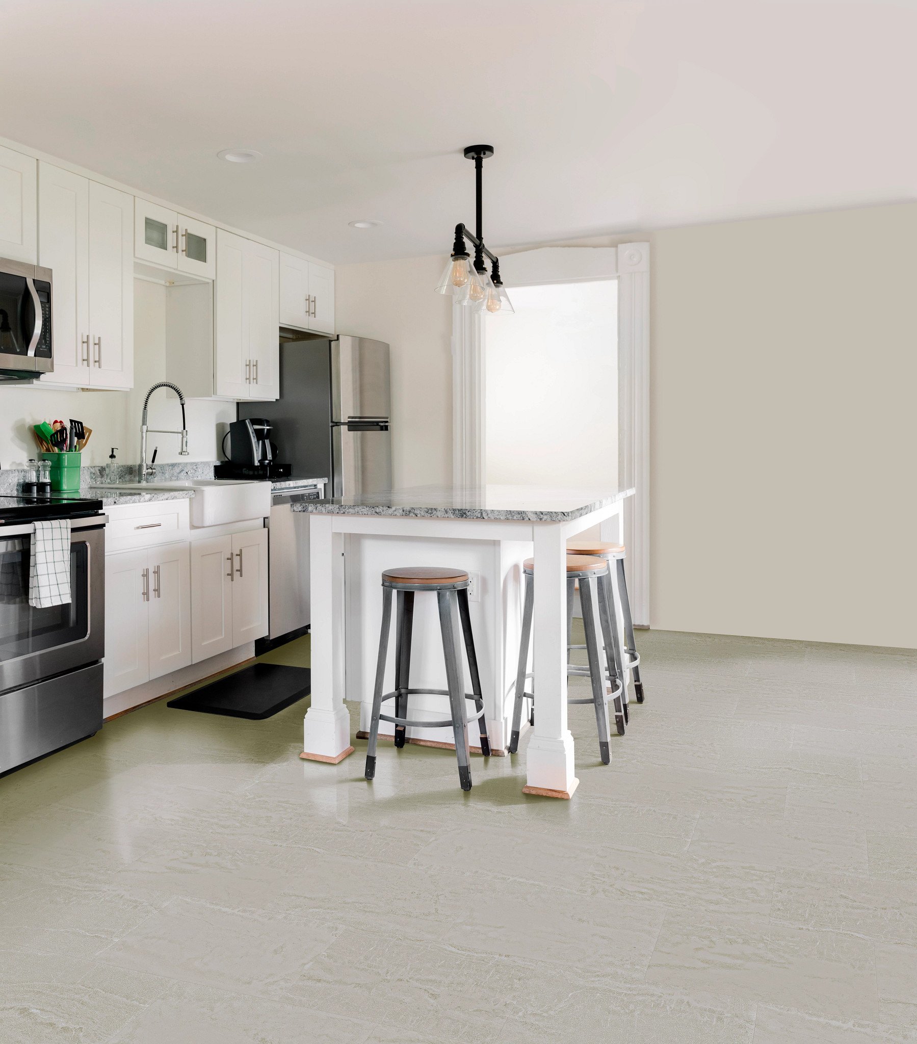 Fog flooring, shown in a room
