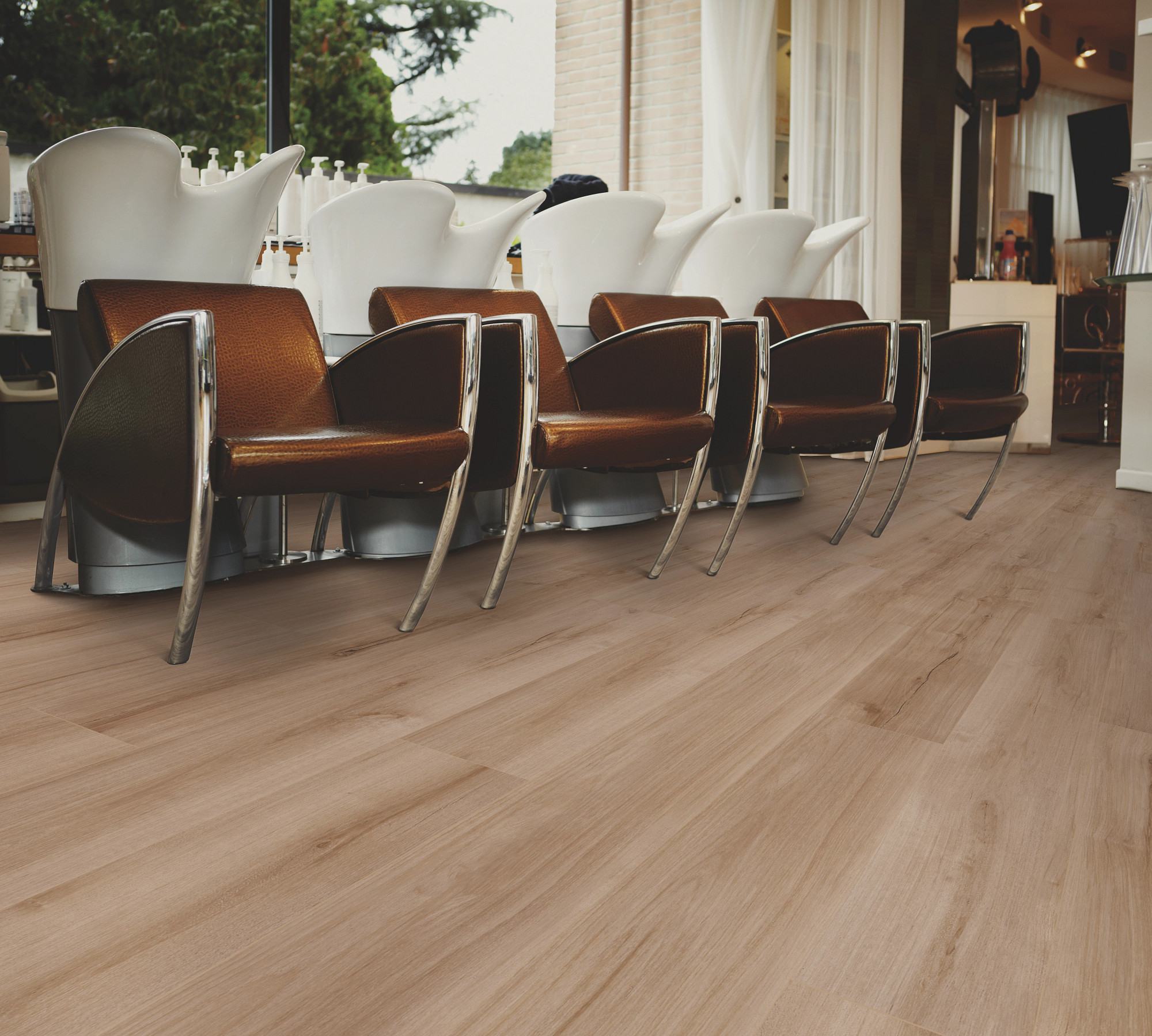 Lucent Oak flooring, shown in a room