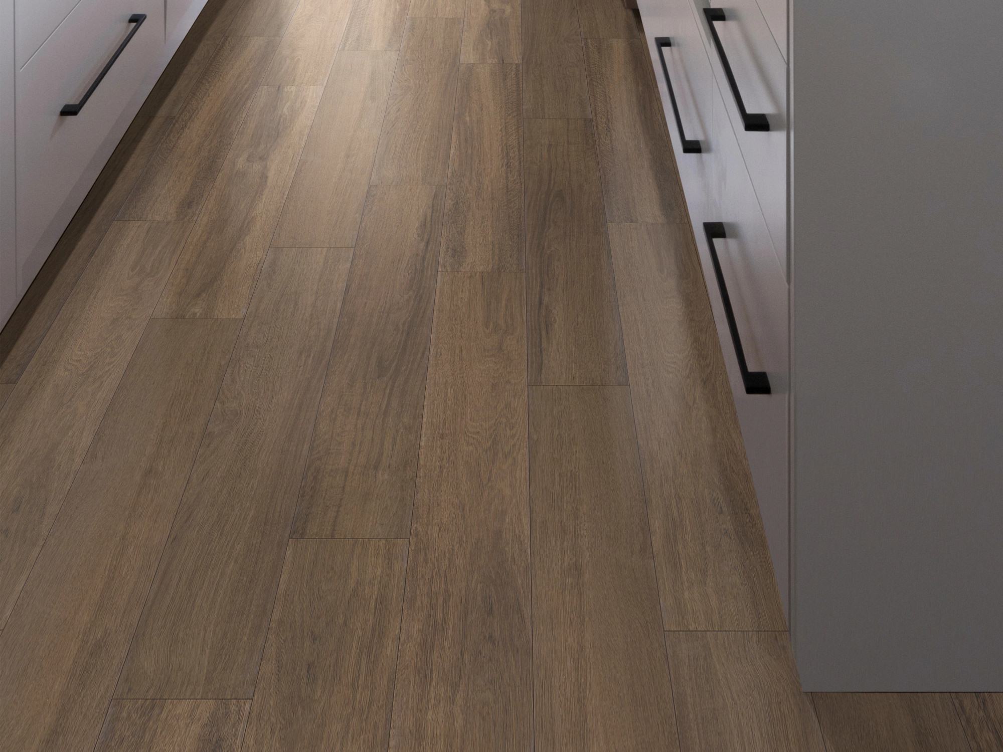 Cordovan flooring, shown in a room