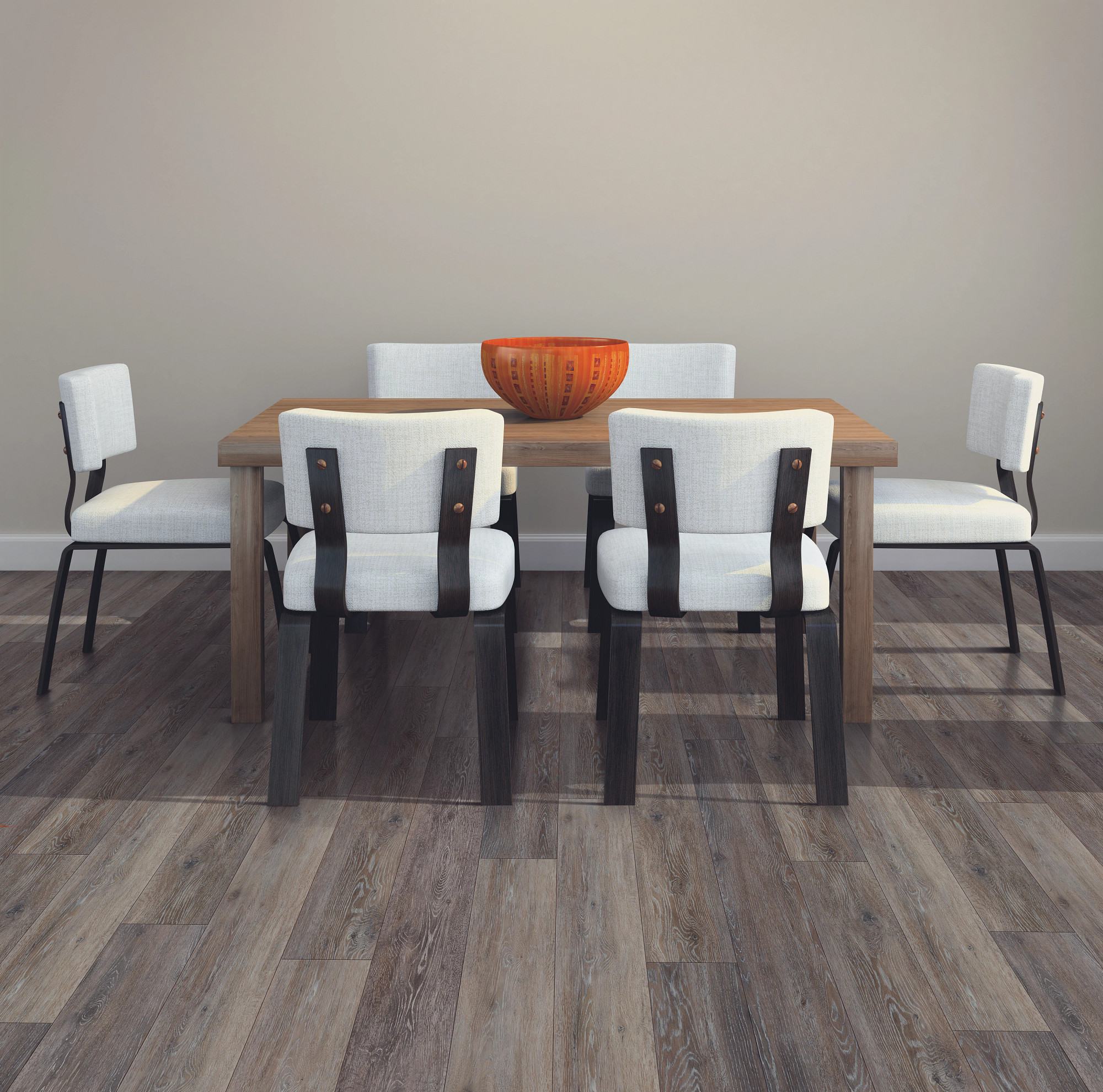 Alabaster Oak flooring, shown in a room