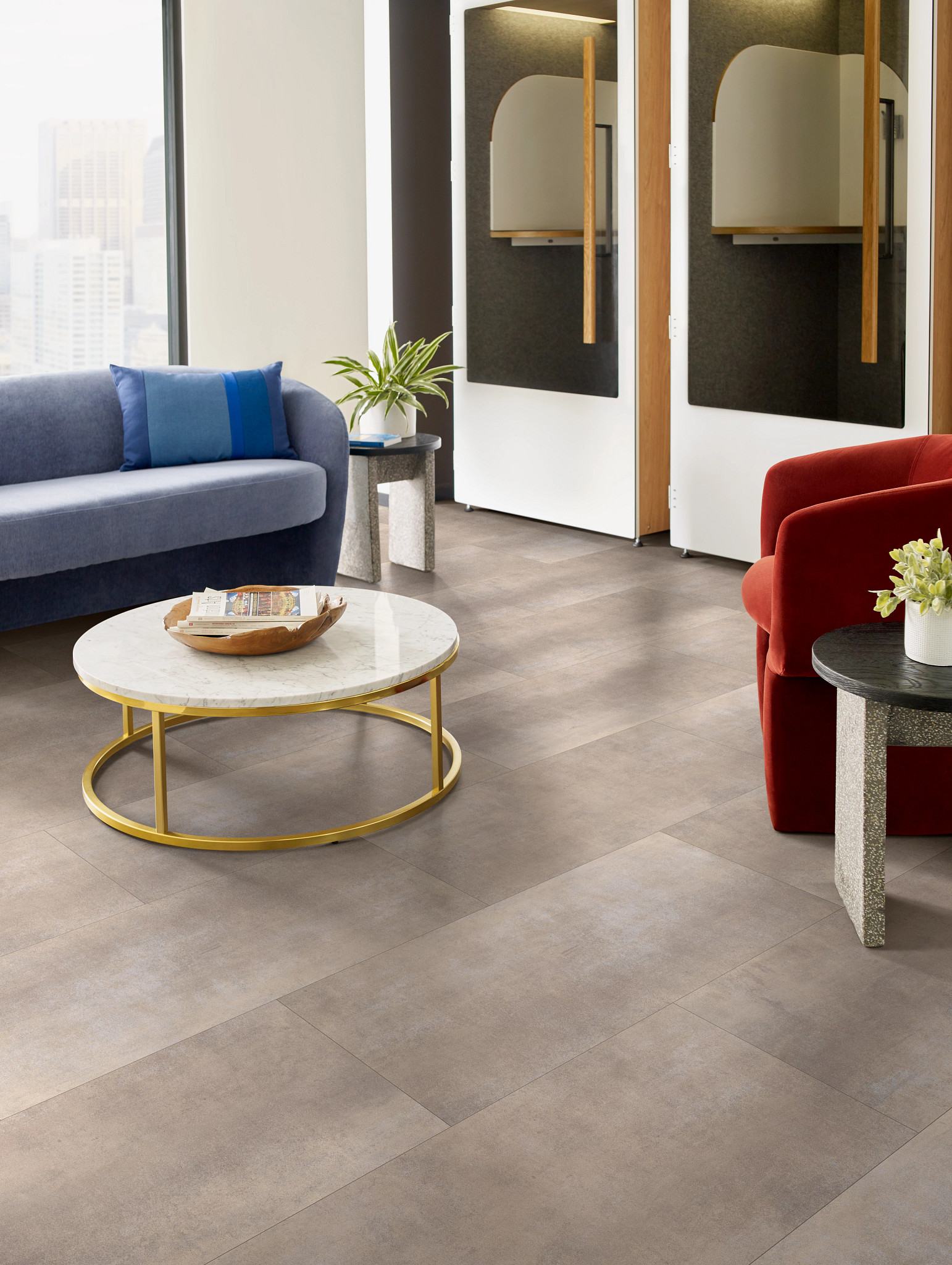 Foundry flooring, shown in a room