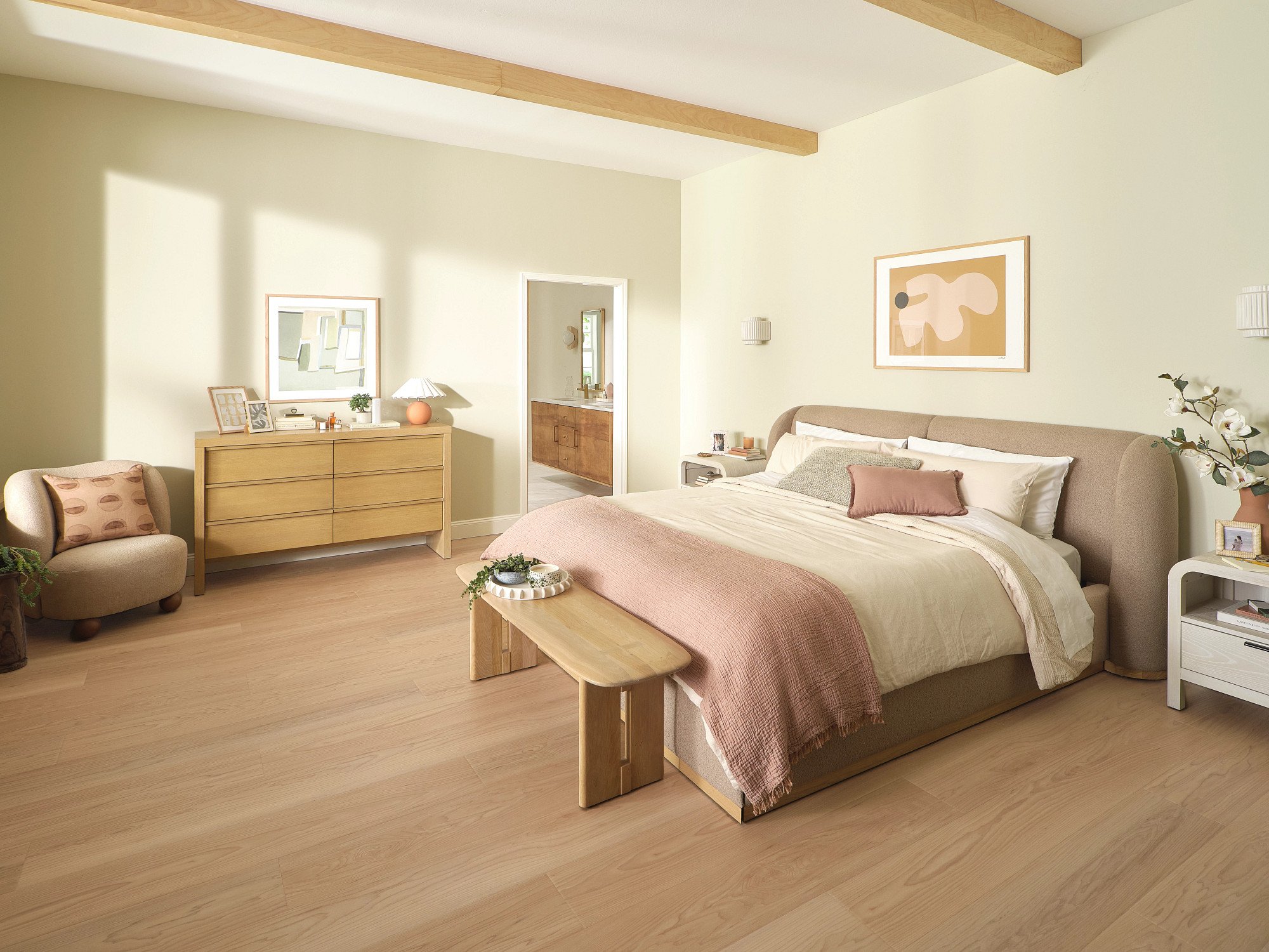 Espresso Mist Maple flooring, shown in a room