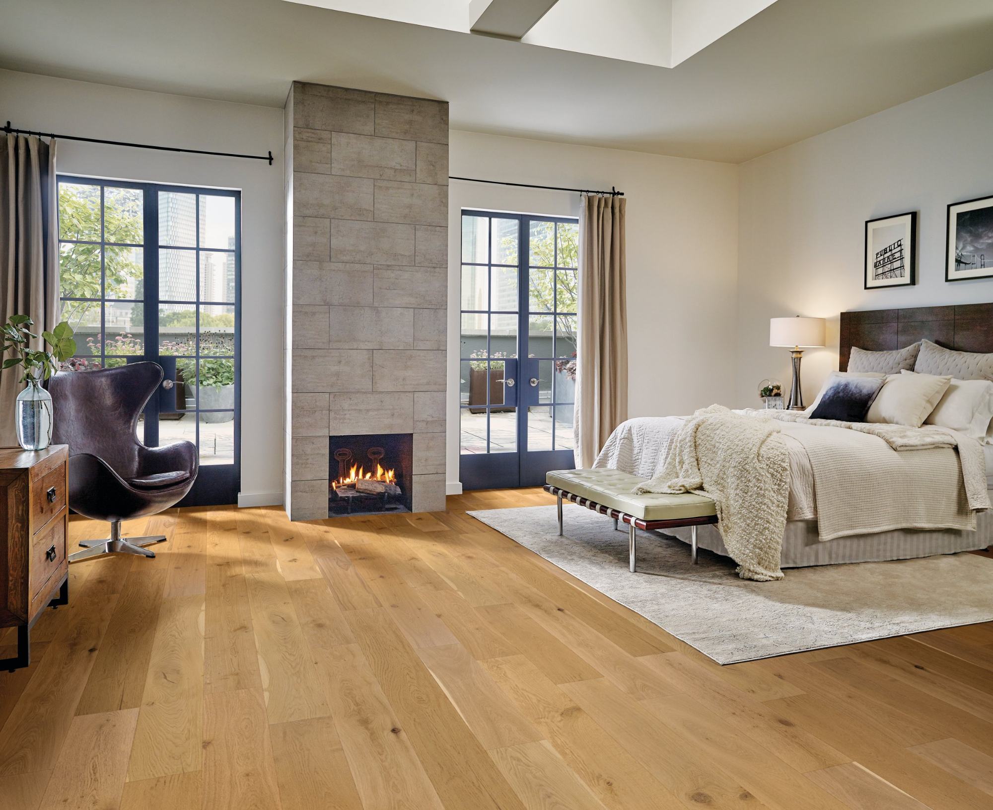Bay Charm flooring, shown in a room