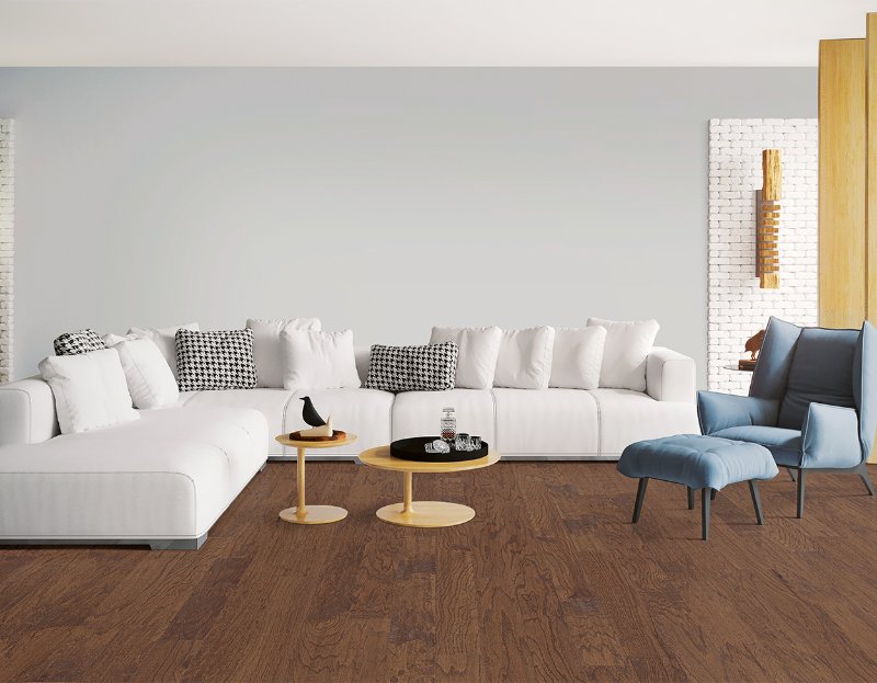 Espresso flooring in a room