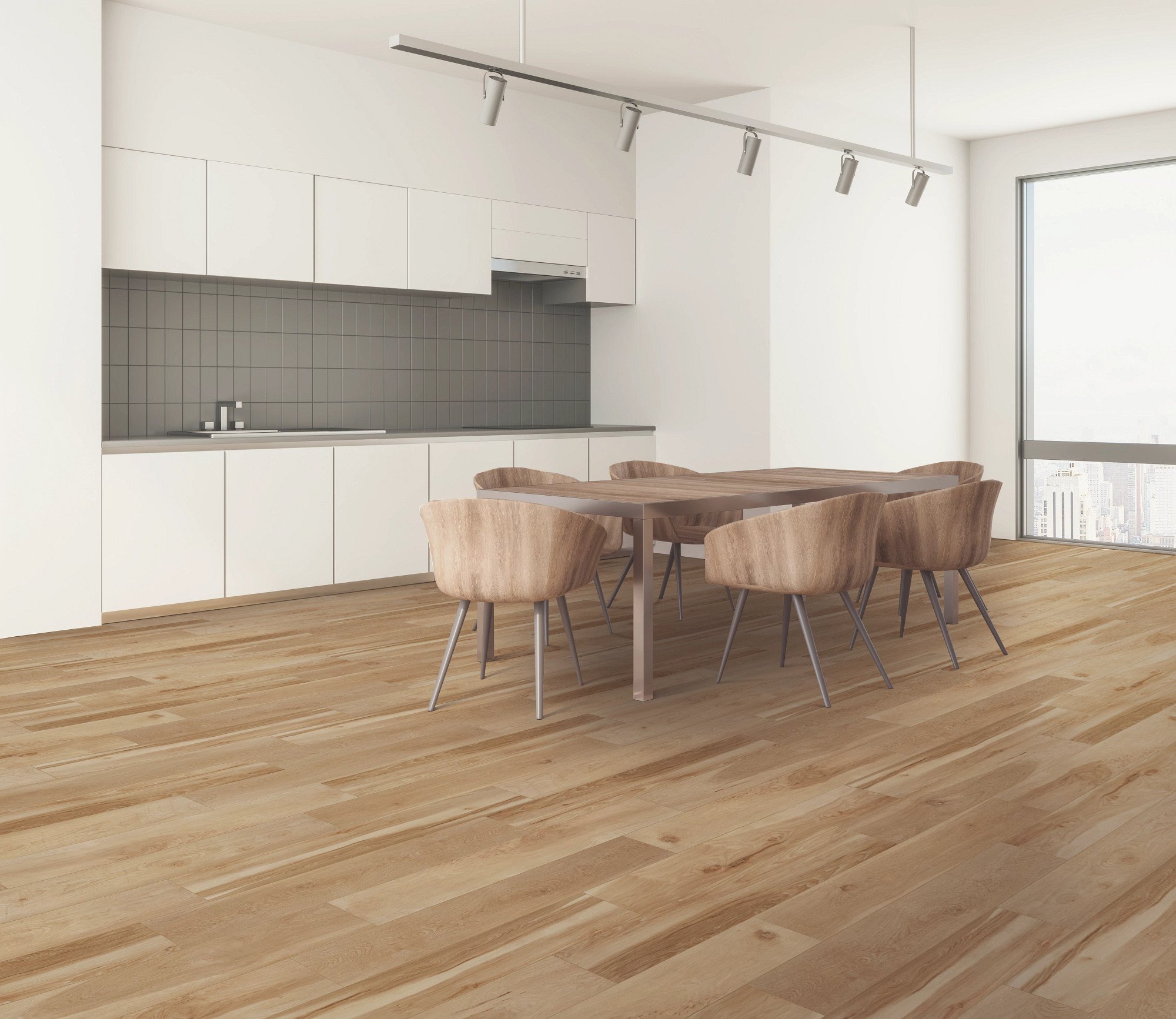 Blended Praline flooring, shown in a room