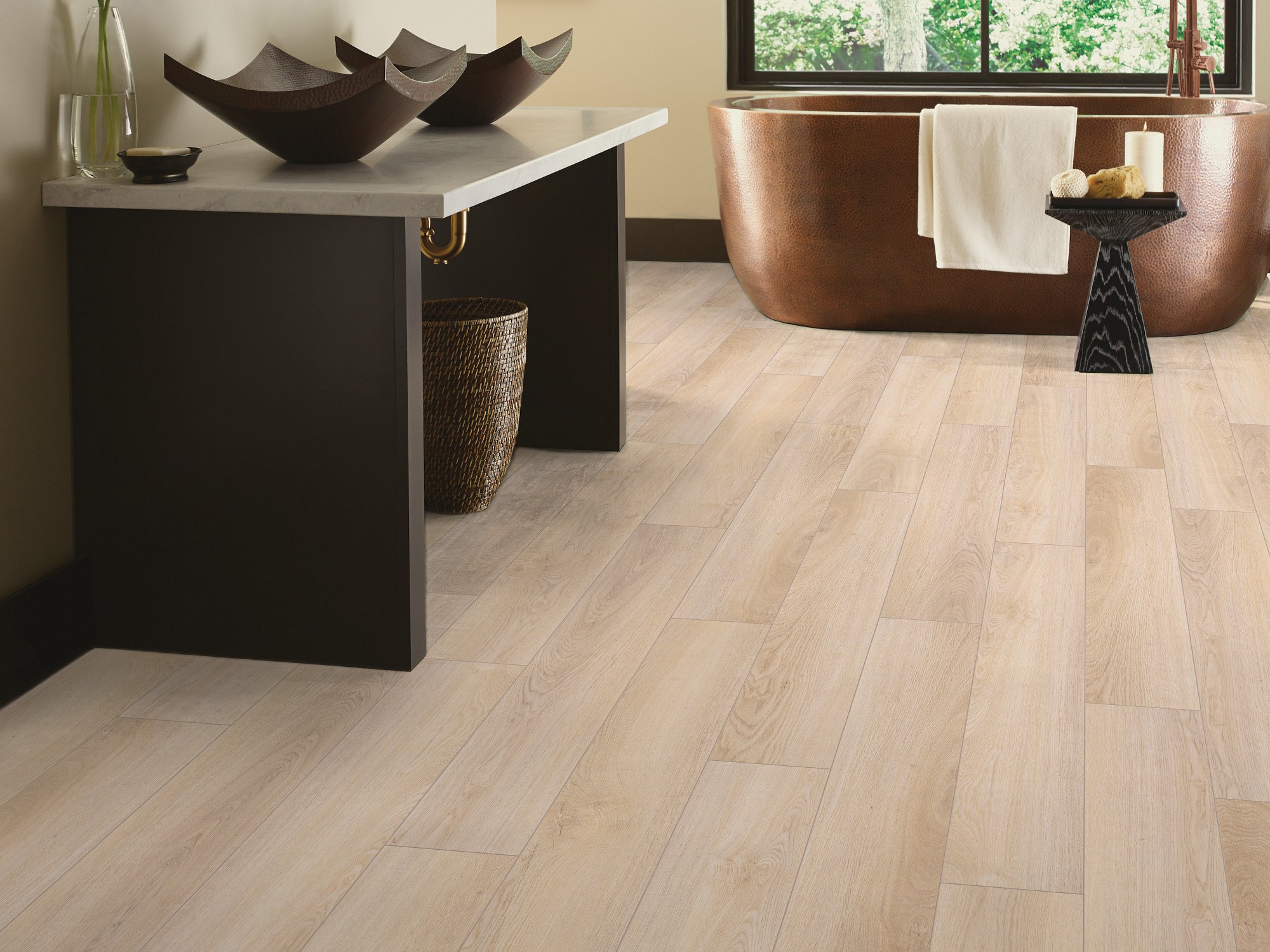 French Oak flooring, shown in a room