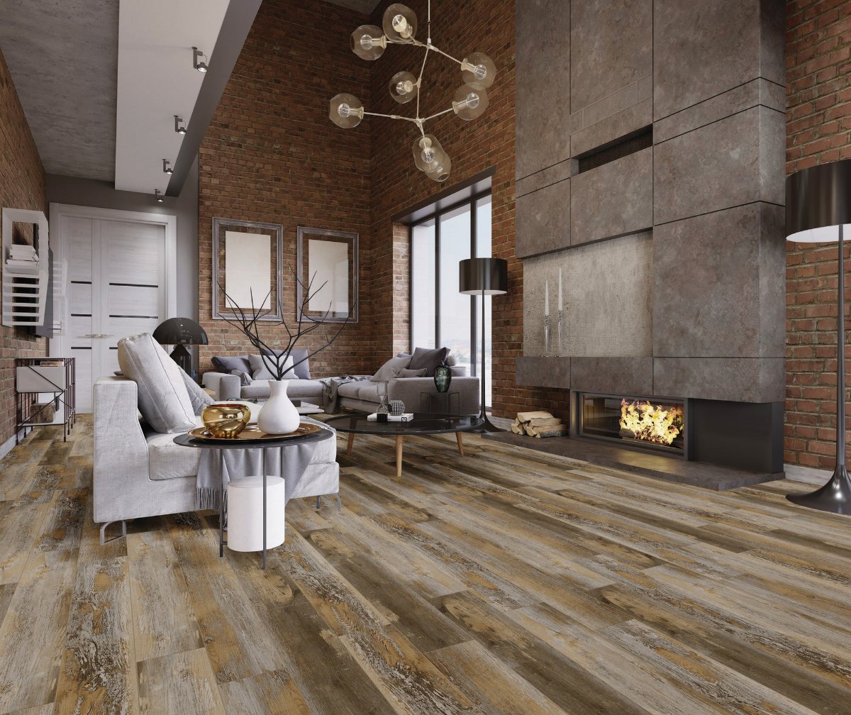Vintage Harvest flooring, shown in a room