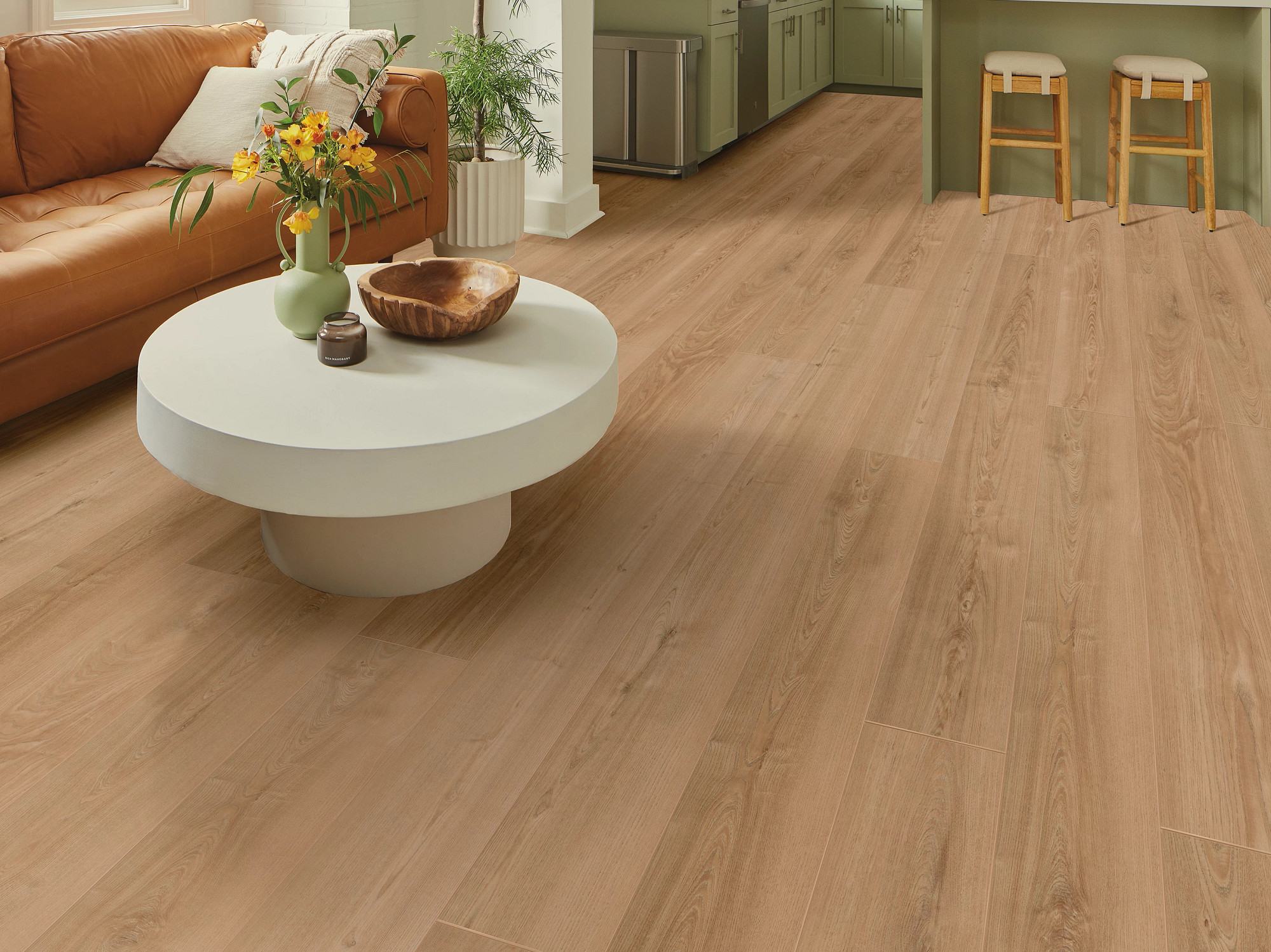 Antique Chestnut flooring, shown in a room