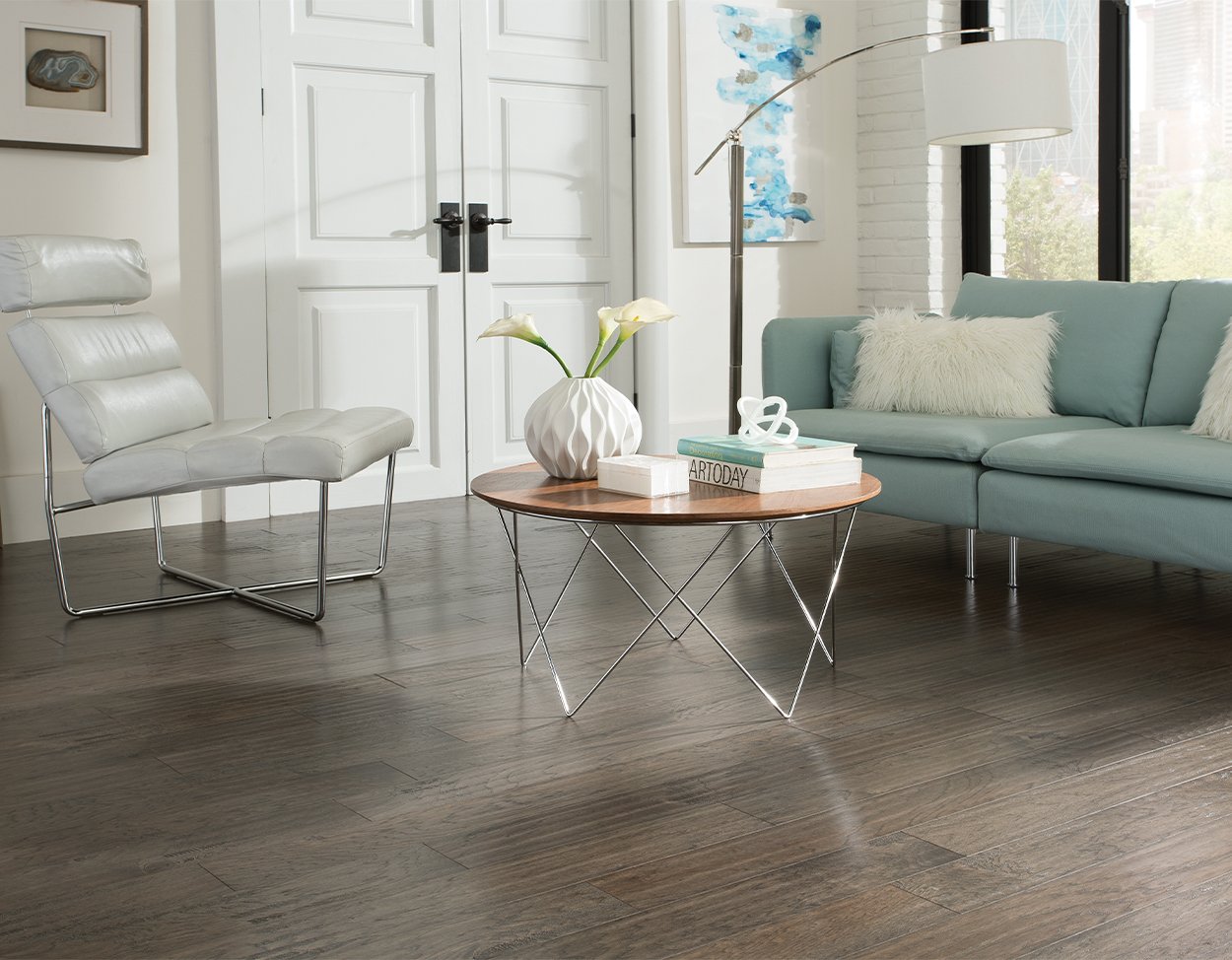 Granite flooring, shown in a room