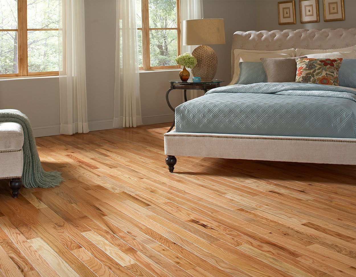Natural flooring, shown in a room