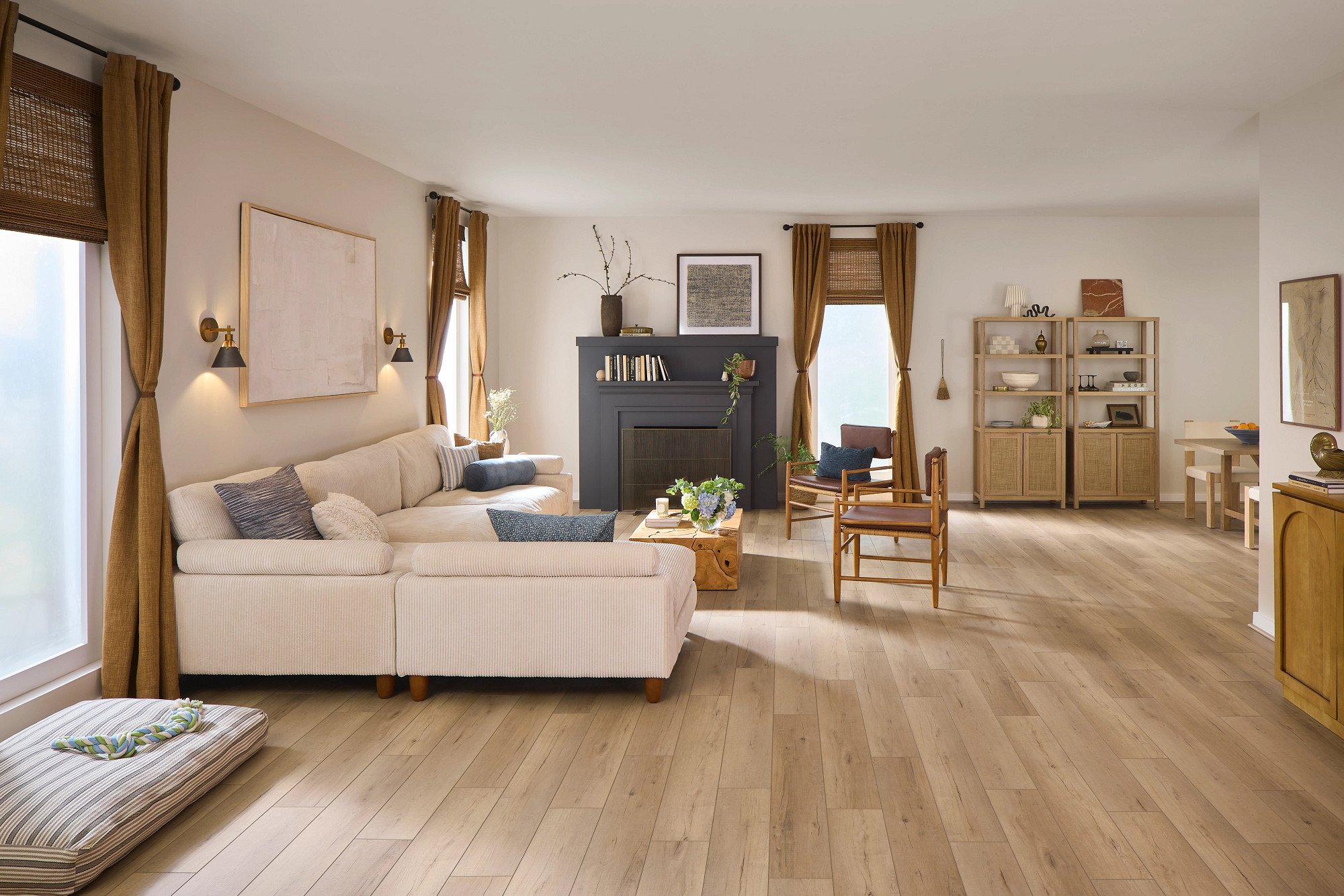 Calypso Oak flooring, shown in a room