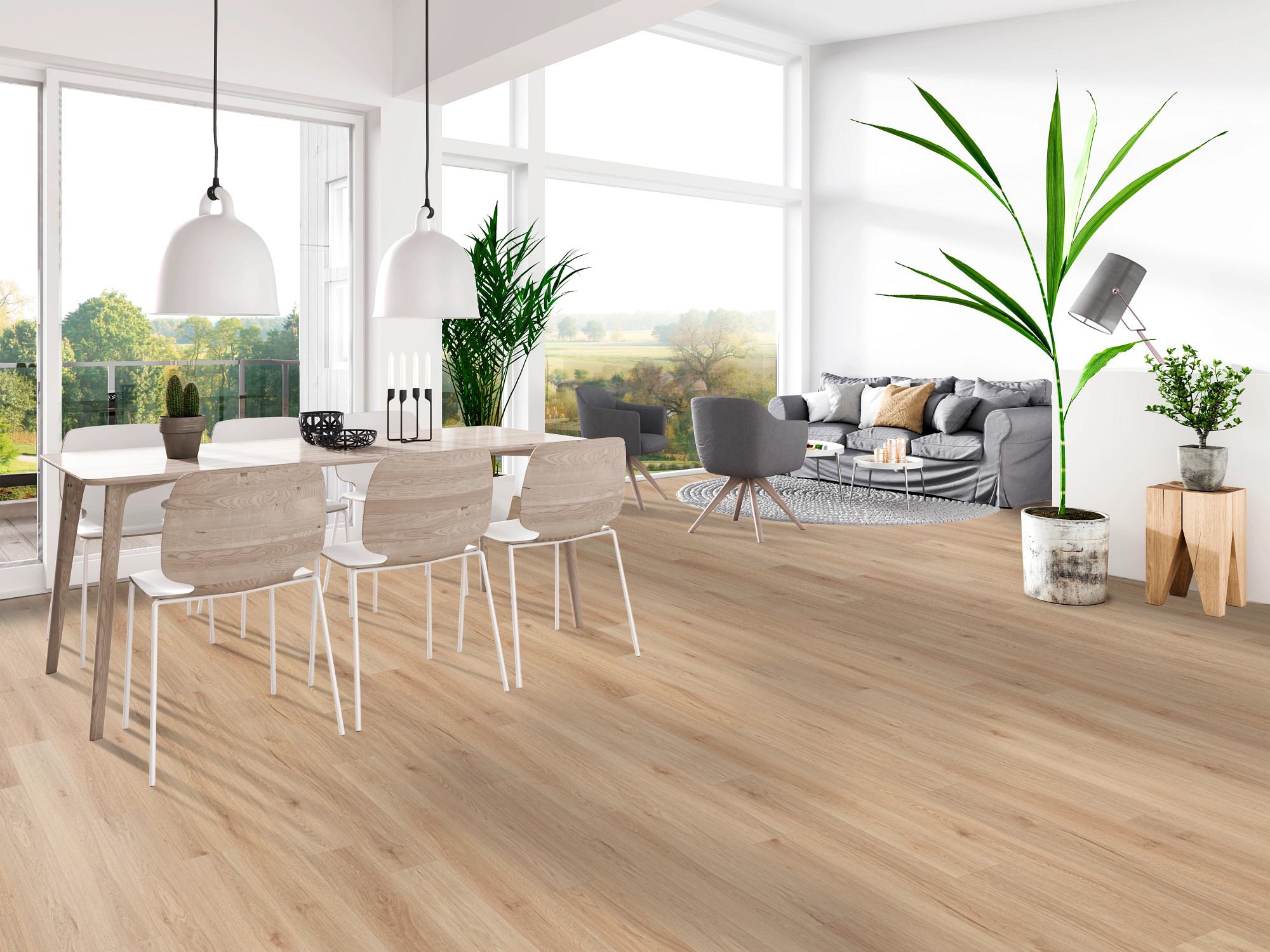 Springfield Oak flooring, shown in a room