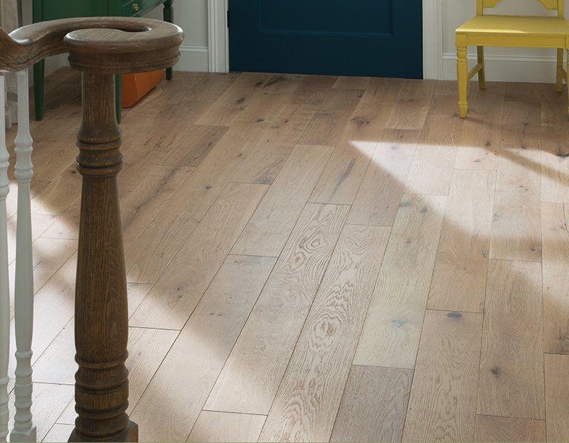 Cascade flooring in a room